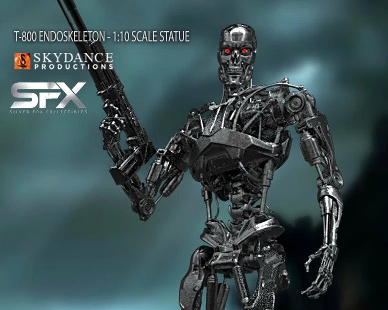 Hot Sale ❤️ Silver Fox Collectibles Terminator T-800 Endoskeleton 1/10 Scale Statue Movies / TV 🤩 3 Silver Fox Collectibles Terminator T-800 Endoskeleton 1/10 Scale Statue Movies / TV