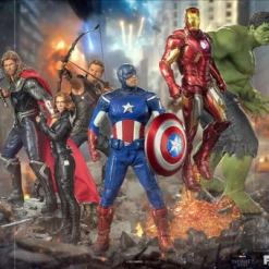 Iron Studios The Infinity Saga Battle Diorama Series (Battle Of New York) 1/10 Art Scale Statue Set