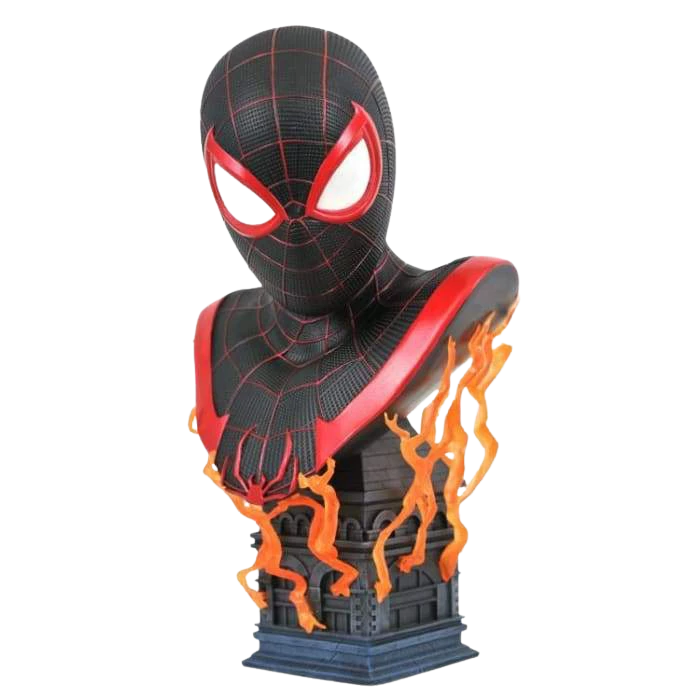 New 🎉 Diamond Select Toys Marvel Legends In 3D Miles Morales 1/2 Scale Bust 🔥 4 Diamond Select Toys Marvel Legends In 3D Miles Morales 1/2 Scale Bust
