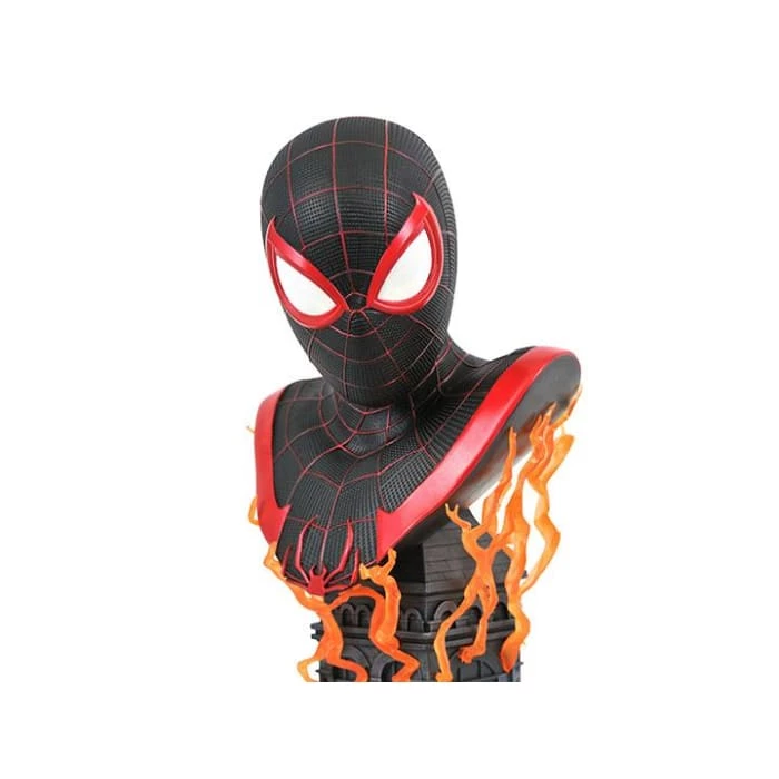 New 🎉 Diamond Select Toys Marvel Legends In 3D Miles Morales 1/2 Scale Bust 🔥 6 Diamond Select Toys Marvel Legends In 3D Miles Morales 1/2 Scale Bust