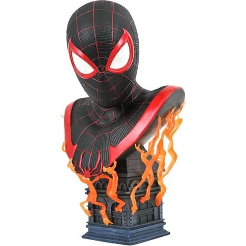 New 🎉 Diamond Select Toys Marvel Legends In 3D Miles Morales 1/2 Scale Bust 🔥 5 Diamond Select Toys Marvel Legends In 3D Miles Morales 1/2 Scale Bust